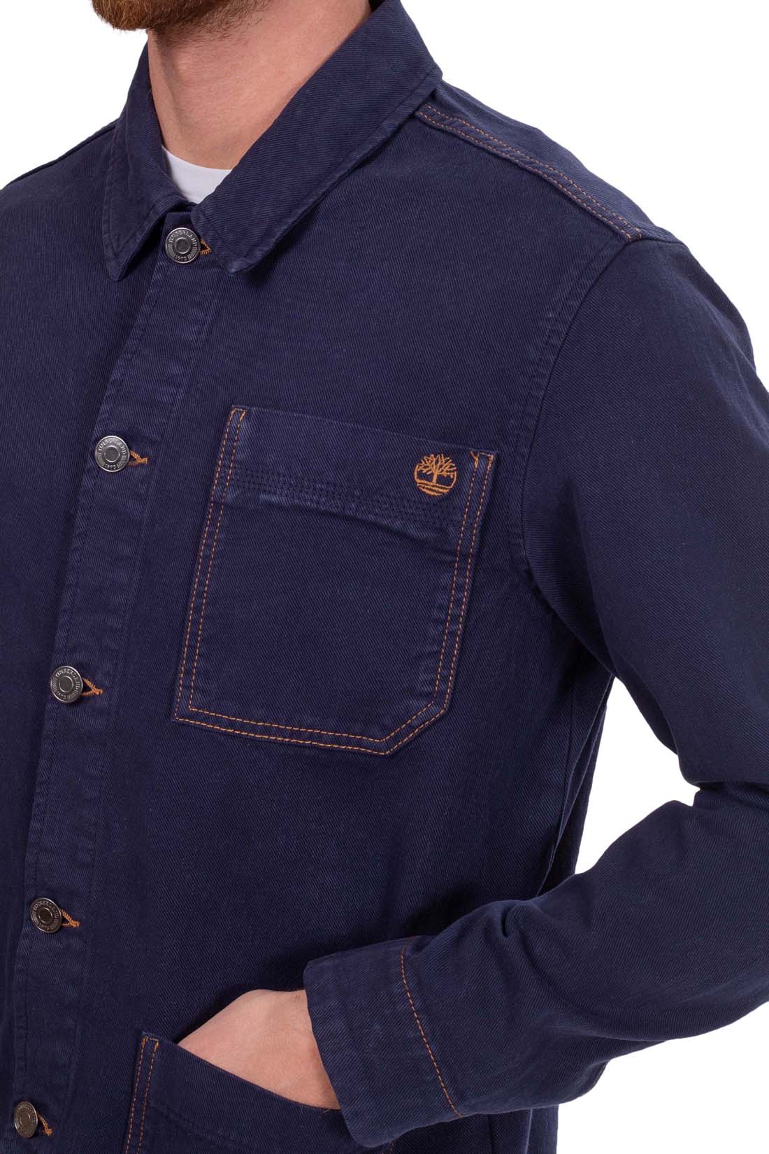 TIMBERLAND - Men's denim shirt jacket with logo-0