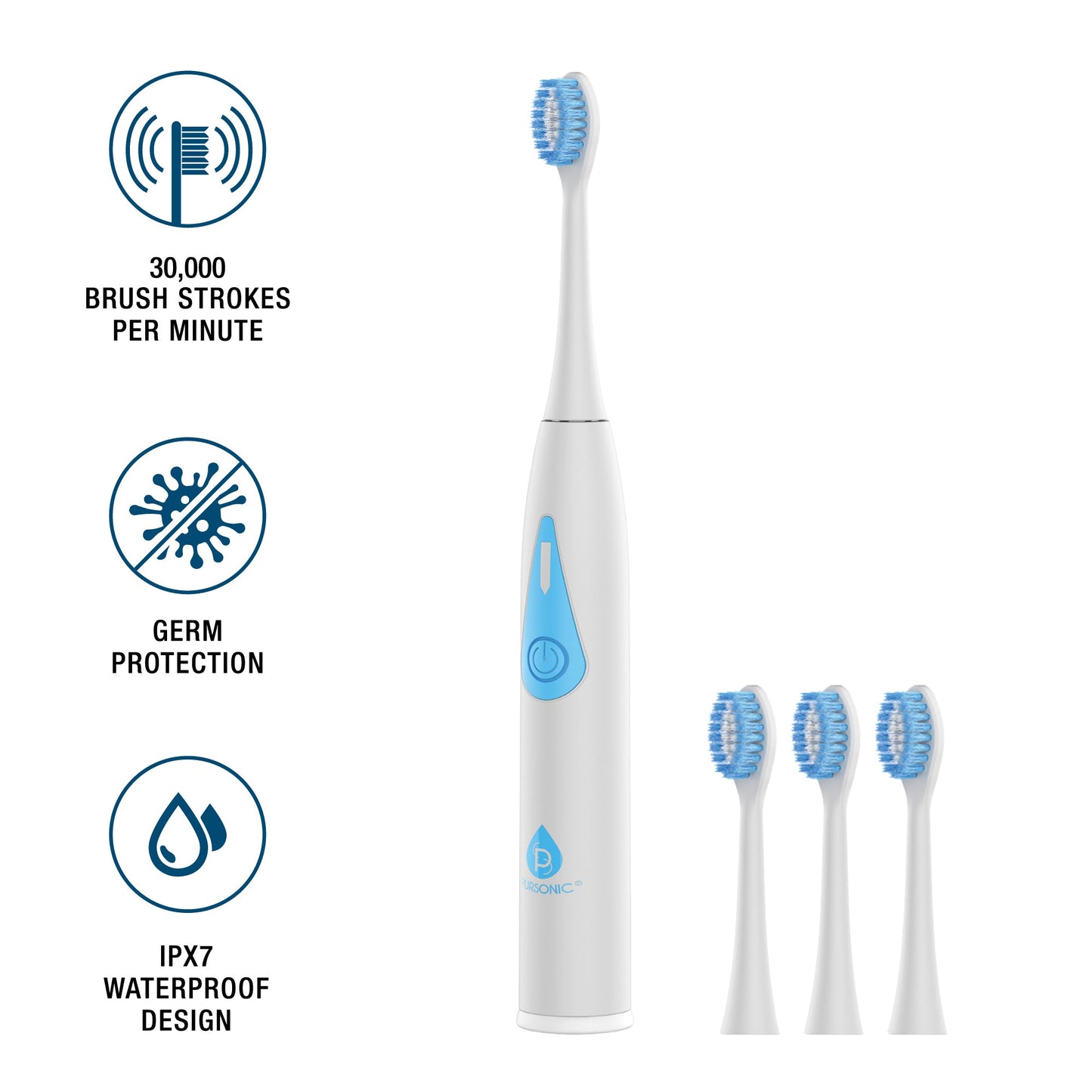 Triple-Head Electric Tooth Wizard - 30,000 Strokes Per a Minute-1