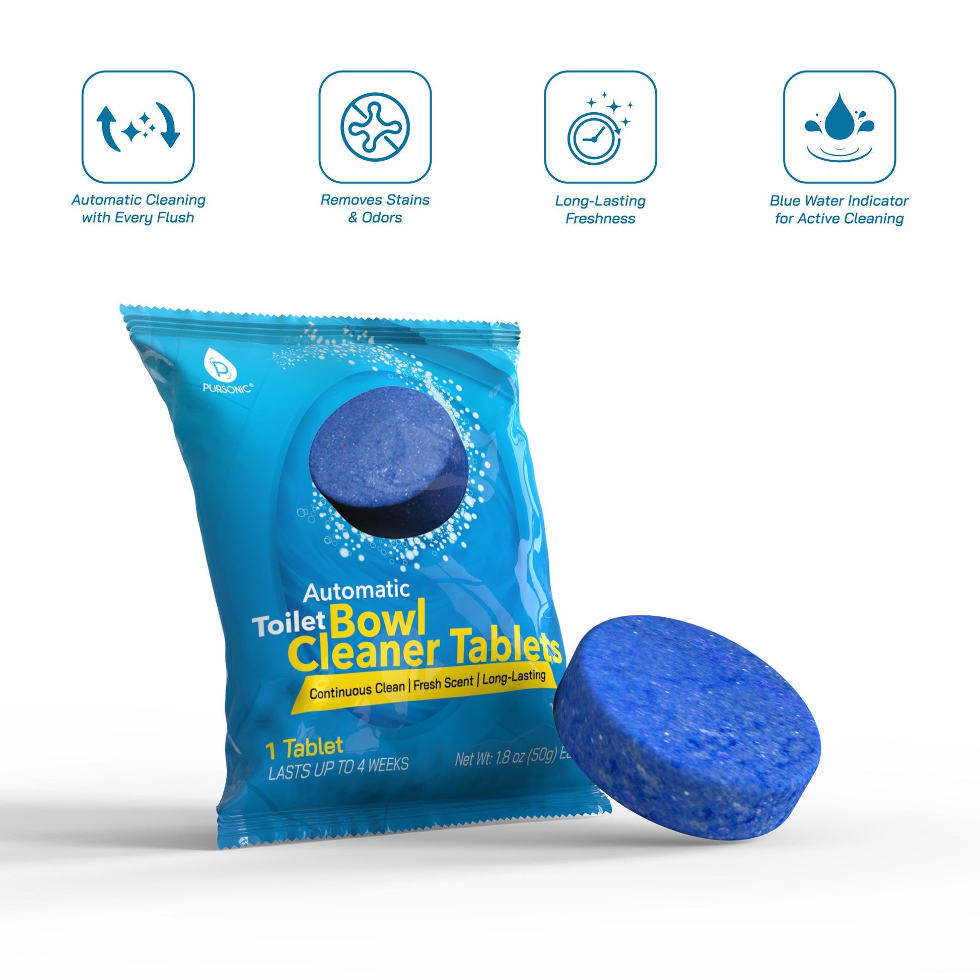 Pursonic Home Cleaning Power Bundle – Cordless Power Scrubber + Automatic Toilet Bowl Cleaner Tablets-3