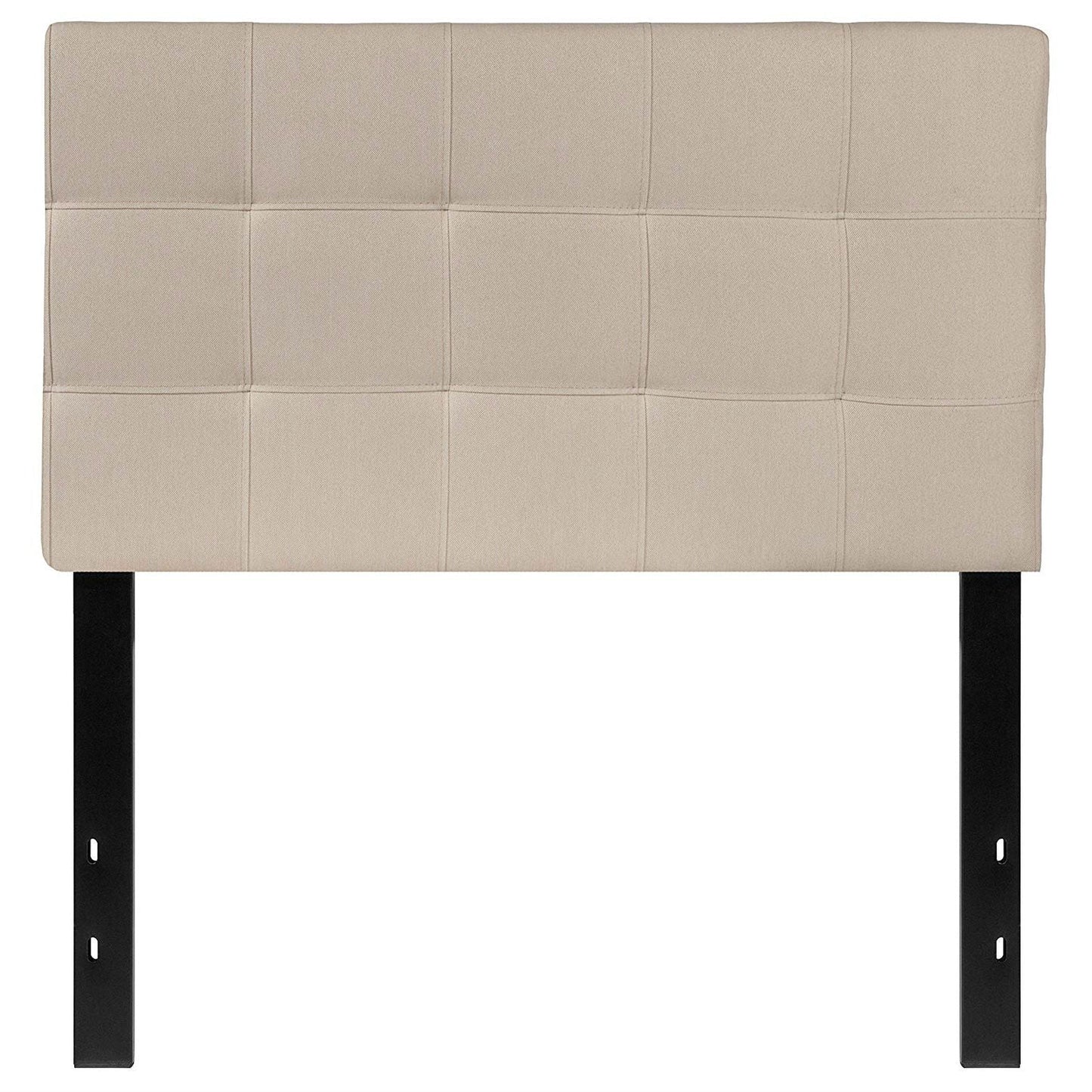 Twin size Modern Beige Taupe Fabric Upholstered Headboard-1