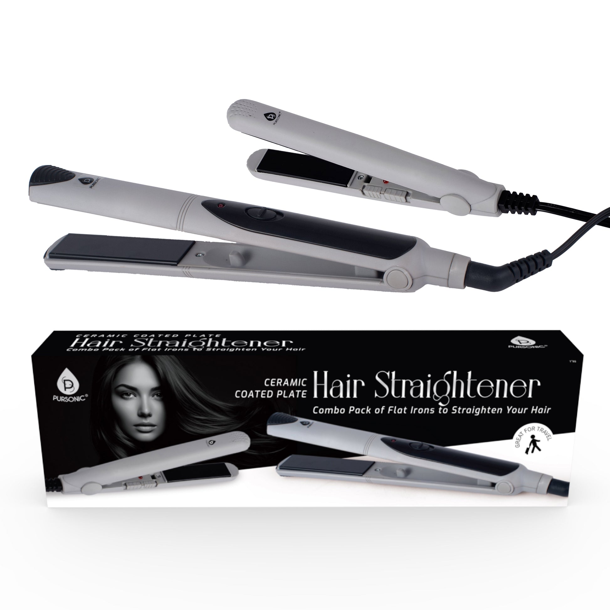 Professional Salon Quality Flat Iron Hair Straightener With A Free Travel Straightener-3