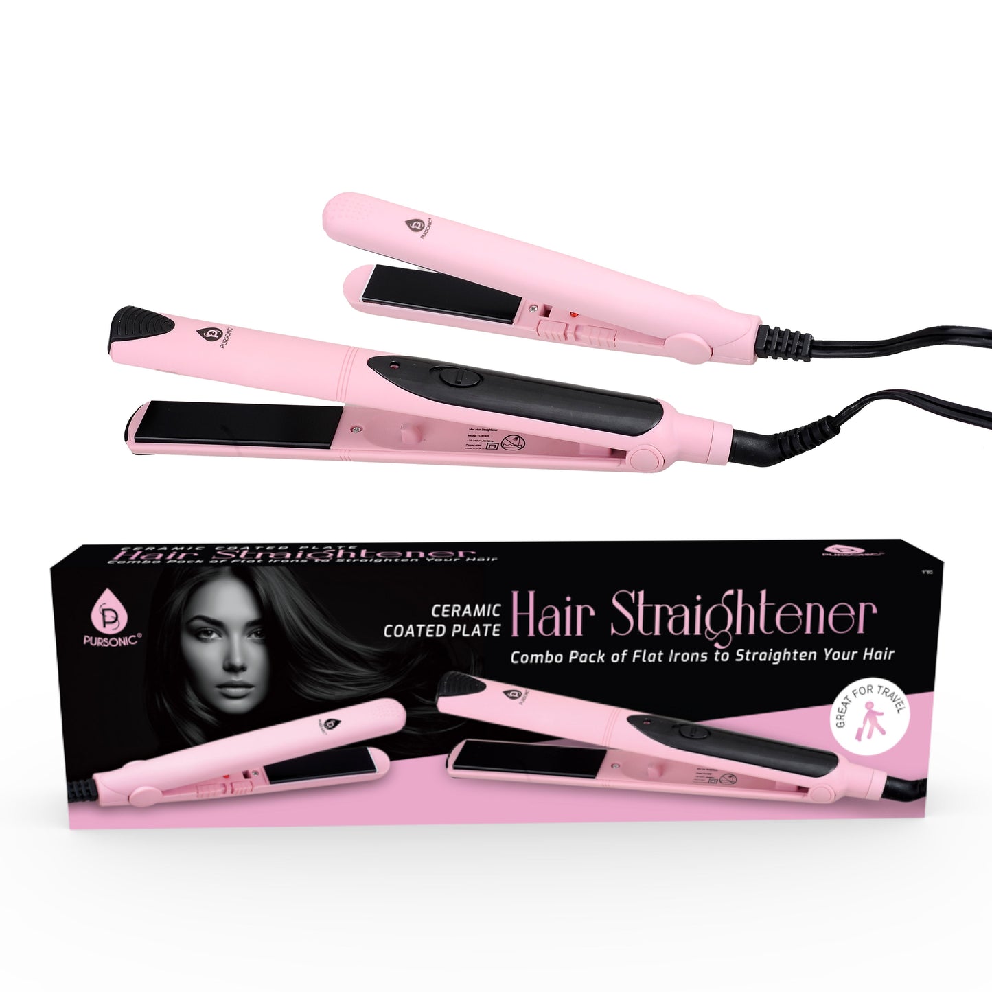 Professional Salon Quality Flat Iron Hair Straightener With A Free Travel Straightener-1