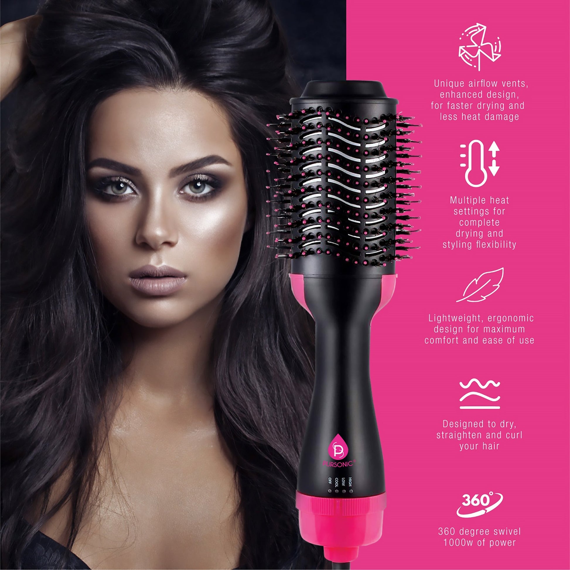 Salon-Quality Hair Duo: Triple Barrel Hair Curler & One Step Volumizing Hair Dryer-2