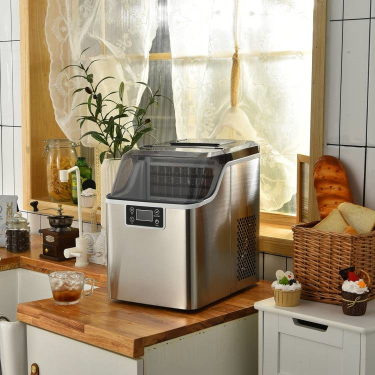 Countertop Home Electric Ice Machine with Scoop - Water Bottle Not Included-2