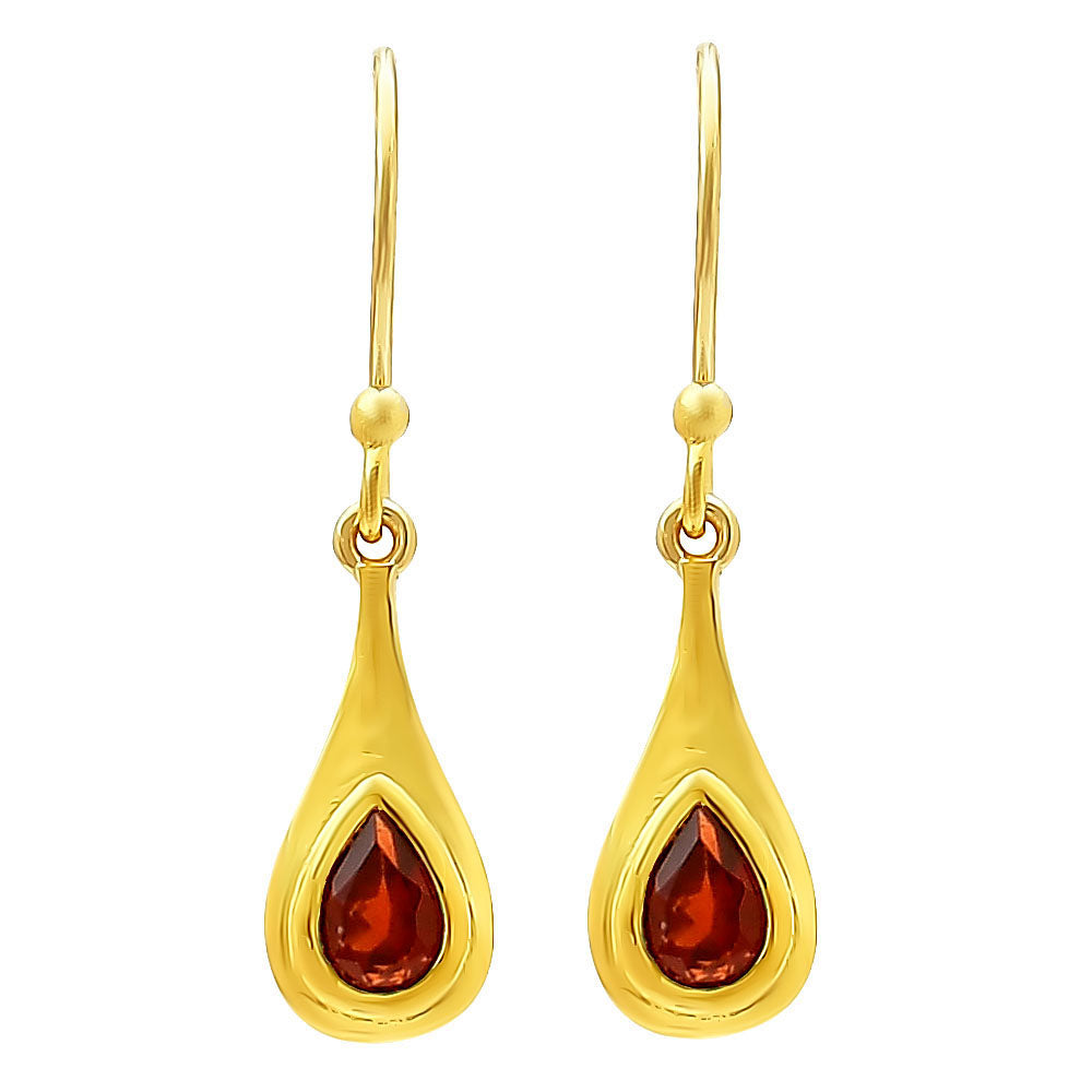 Elegant Handcrafted Teardrop Gemstone Earrings 18K Gold Plated TGE1022 EM-1278-2