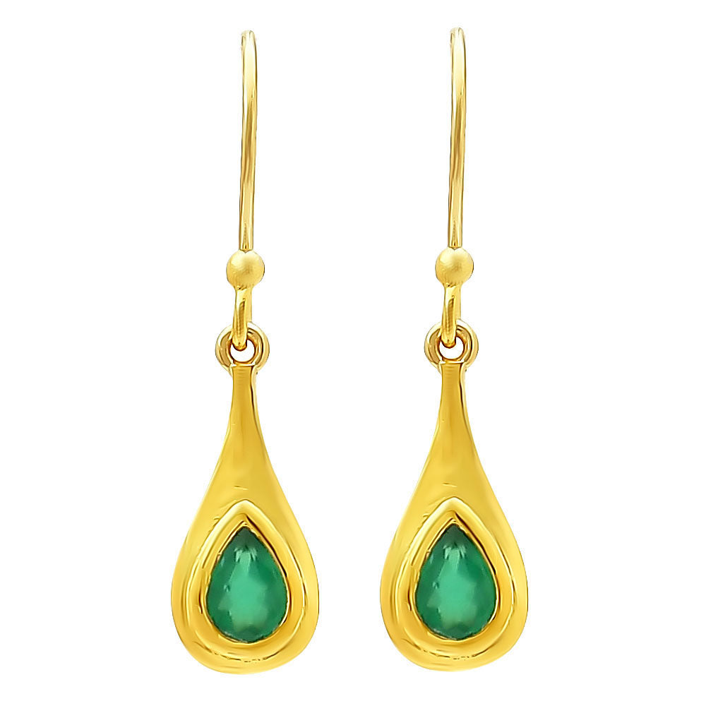 Elegant Handcrafted Teardrop Gemstone Earrings 18K Gold Plated TGE1022 EM-1278-6