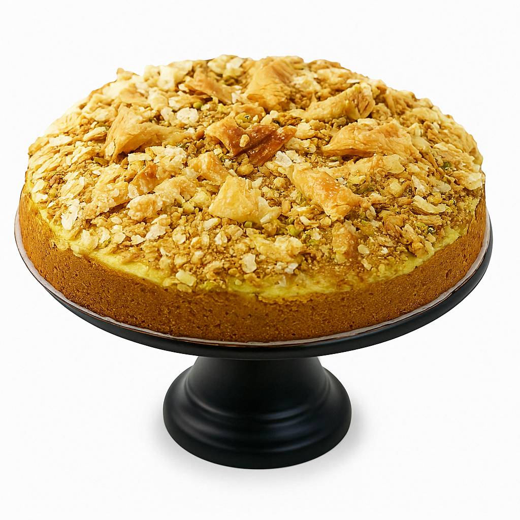 Andy Anand Baklava Pistachio Cake, 9-Inch, 2.8 lb – Turkish Baklava & California Pistachio Fusion, Freshly Baked, Birthday Gift Box