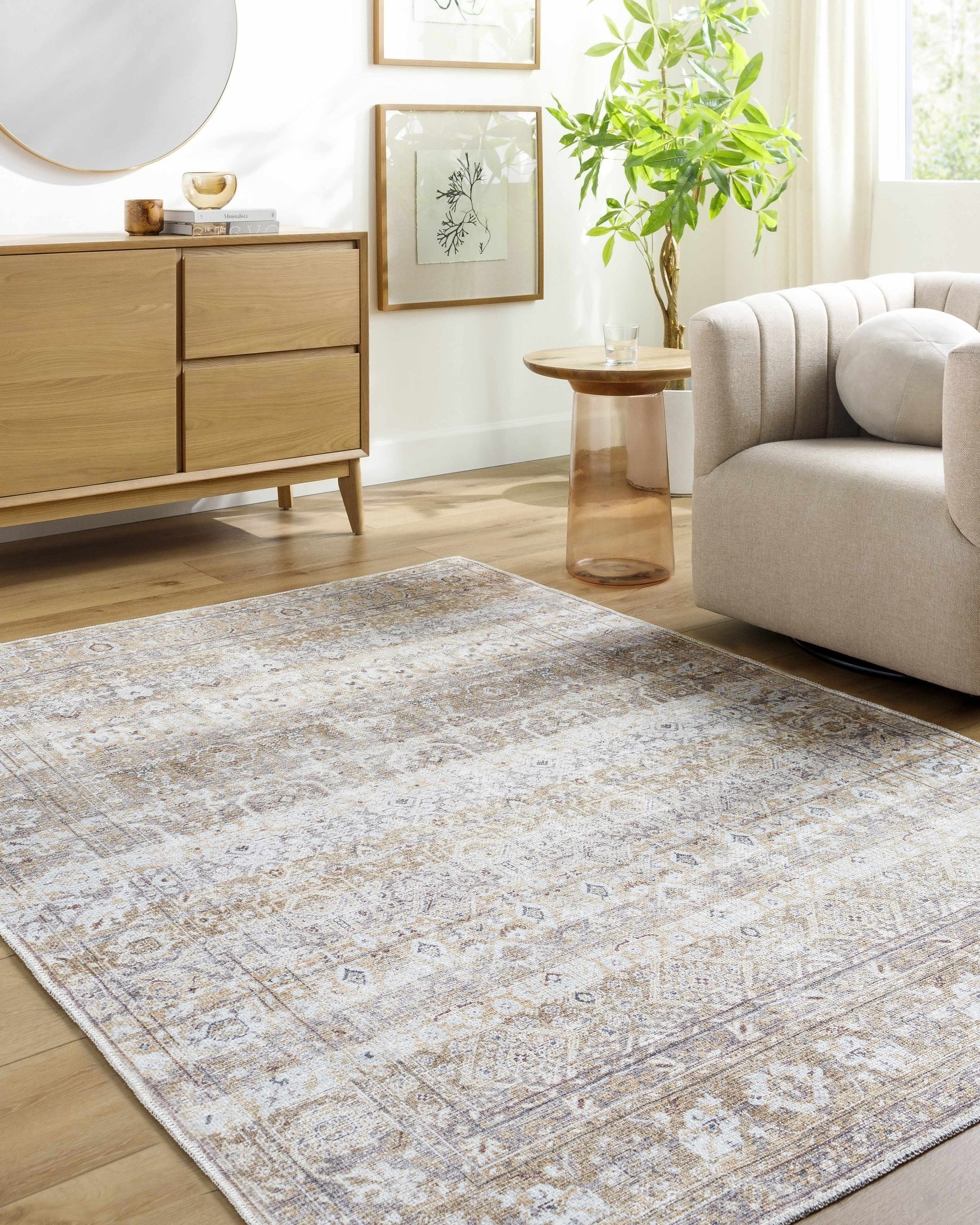 Sample Tywin Vintage Flat Pile Washable Rug-0