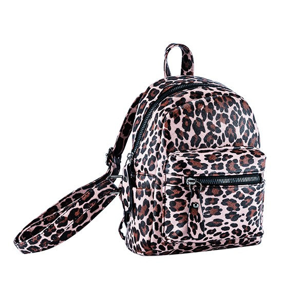 TRAVEL SMALL LEOPARD PRINT PU BACKPACK Make a bold statement with this Y2K-inspired leopard print backpack. Crafted from durable PU leather, it’s compact, trendy, and built to keep your essentials close—whether you’re heading to class or exploring the city.