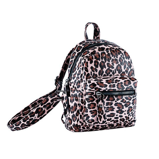 TRAVEL SMALL LEOPARD PRINT PU BACKPACK Make a bold statement with this Y2K-inspired leopard print backpack. Crafted from durable PU leather, it’s compact, trendy, and built to keep your essentials close—whether you’re heading to class or exploring the city.