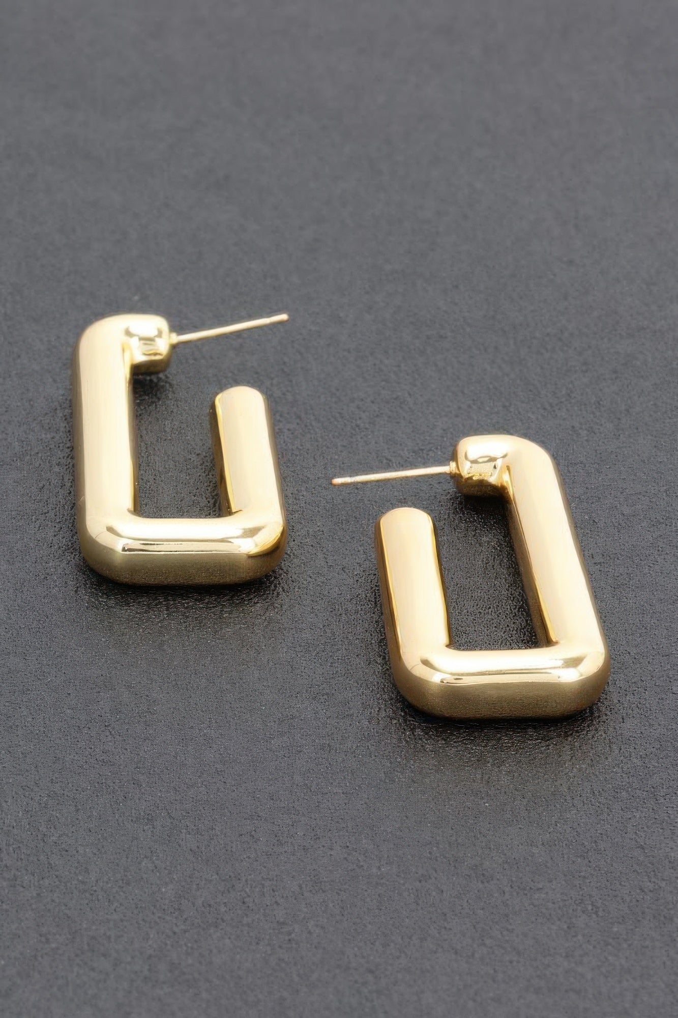 TRIBECA Square Chic Gold Dipped Hoop Earrings: NYFW BYMANYC ® New York.-0
