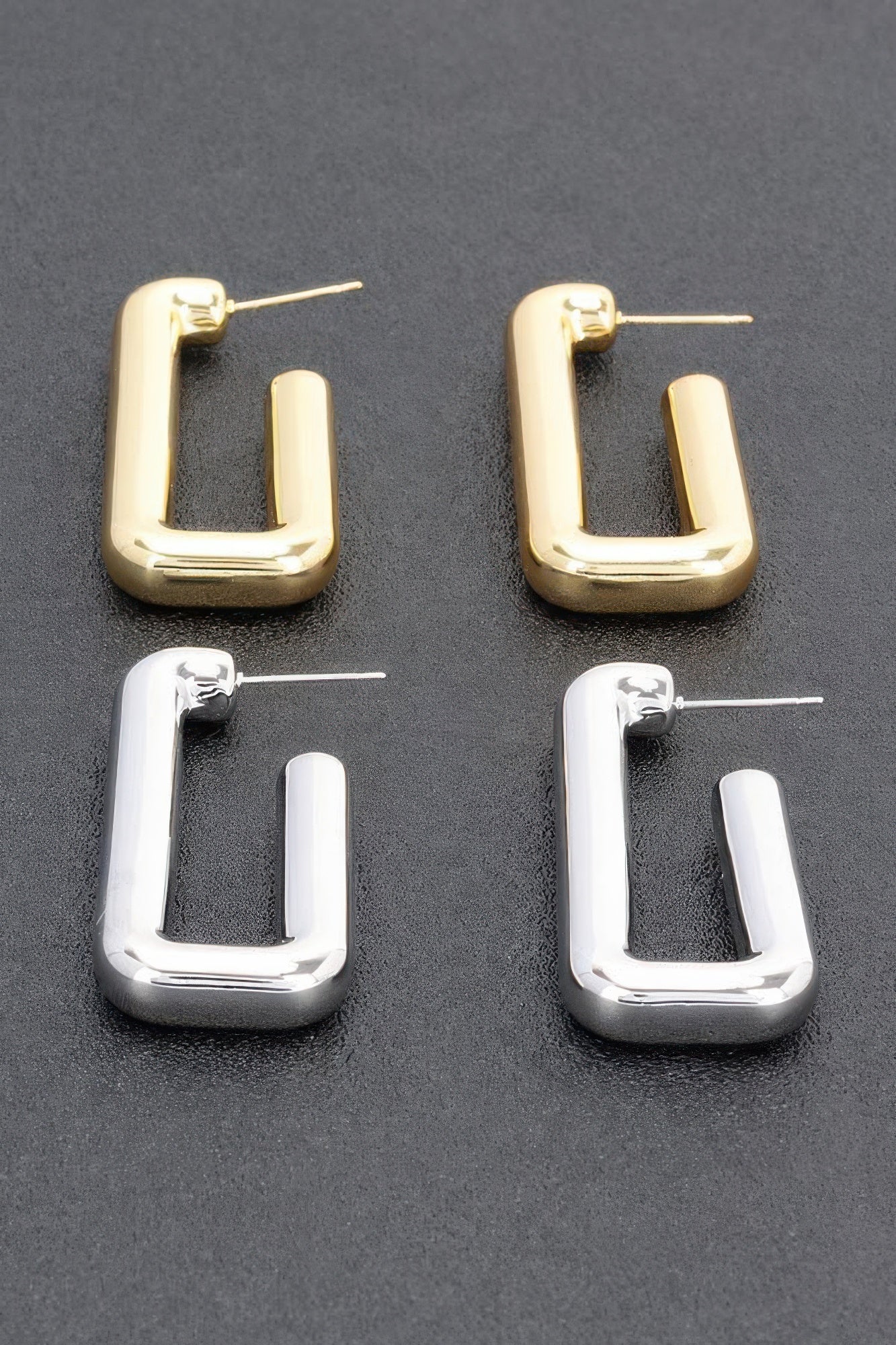 TRIBECA Square Chic Gold Dipped Hoop Earrings: NYFW BYMANYC ® New York.-3