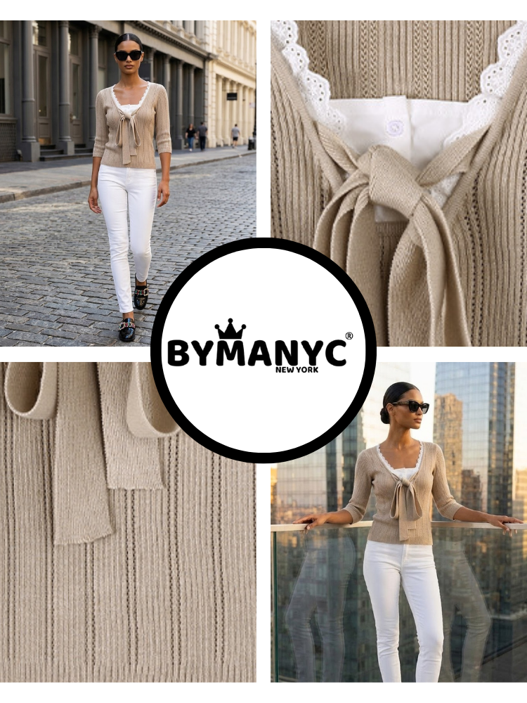 TRIBECA Women's Bow T-Shirt Prêt-à-Porter BYMANYC ® New York-1