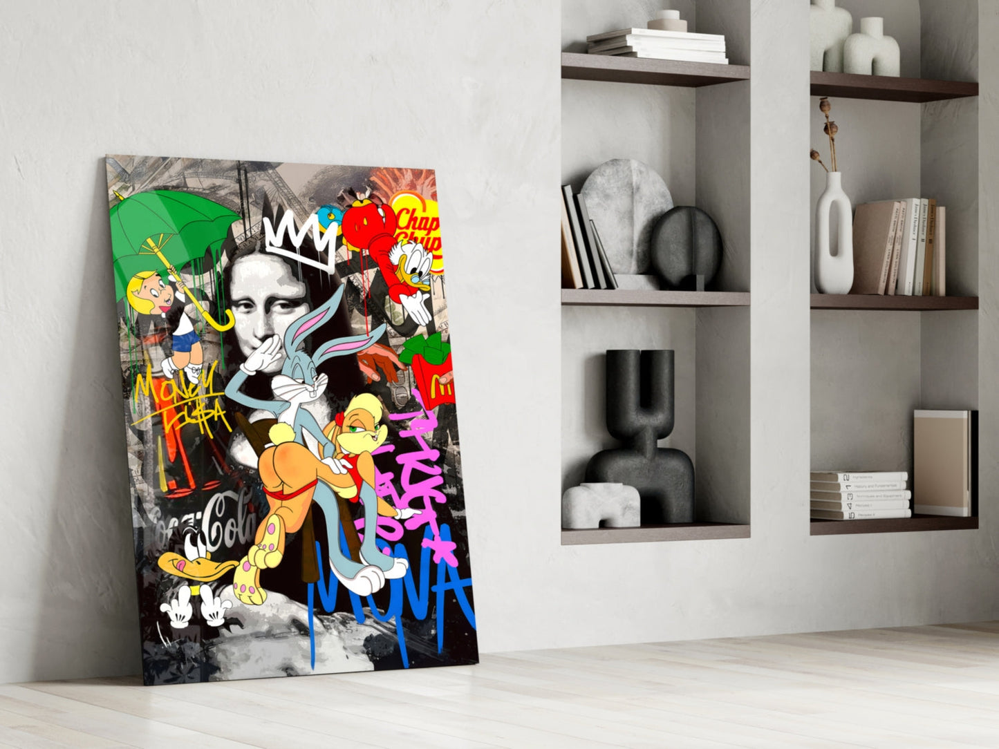 Mona Lisa: Pop Art Mayhem Glass Wall Art || Designer Collection