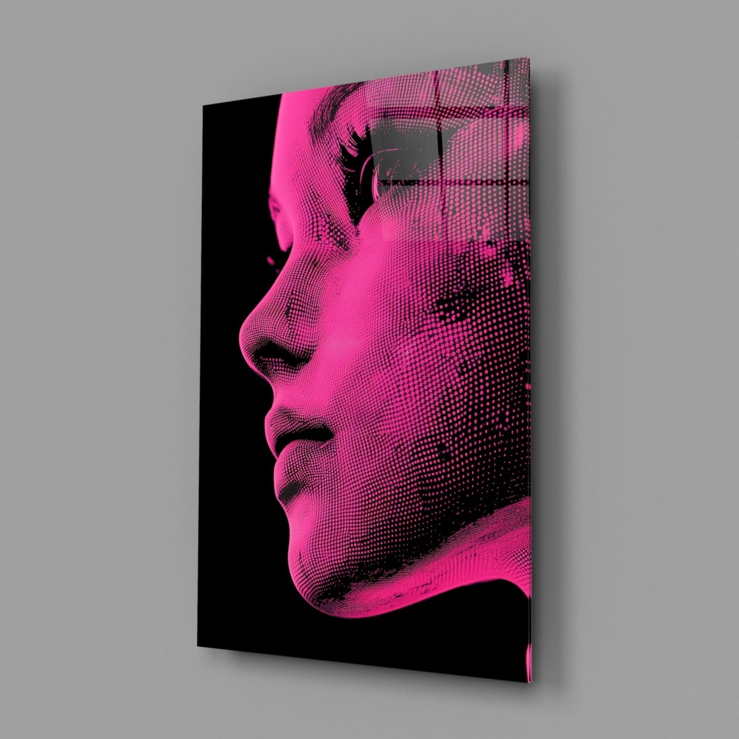 Pink with Dots Glass Wall Art || Designer Collection