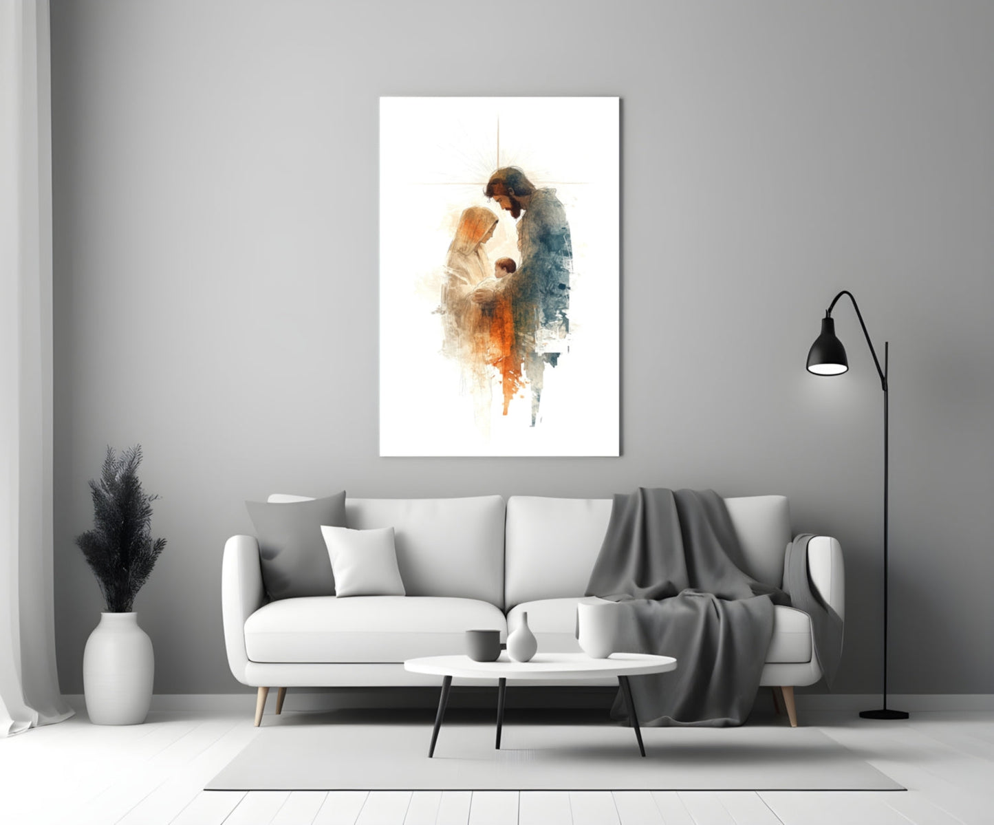 Holy Family Glass Wall Art || Designer Collection