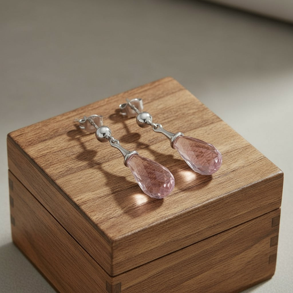 "Tender Teardrops" Pierced Cremation Earrings 12x6 mm