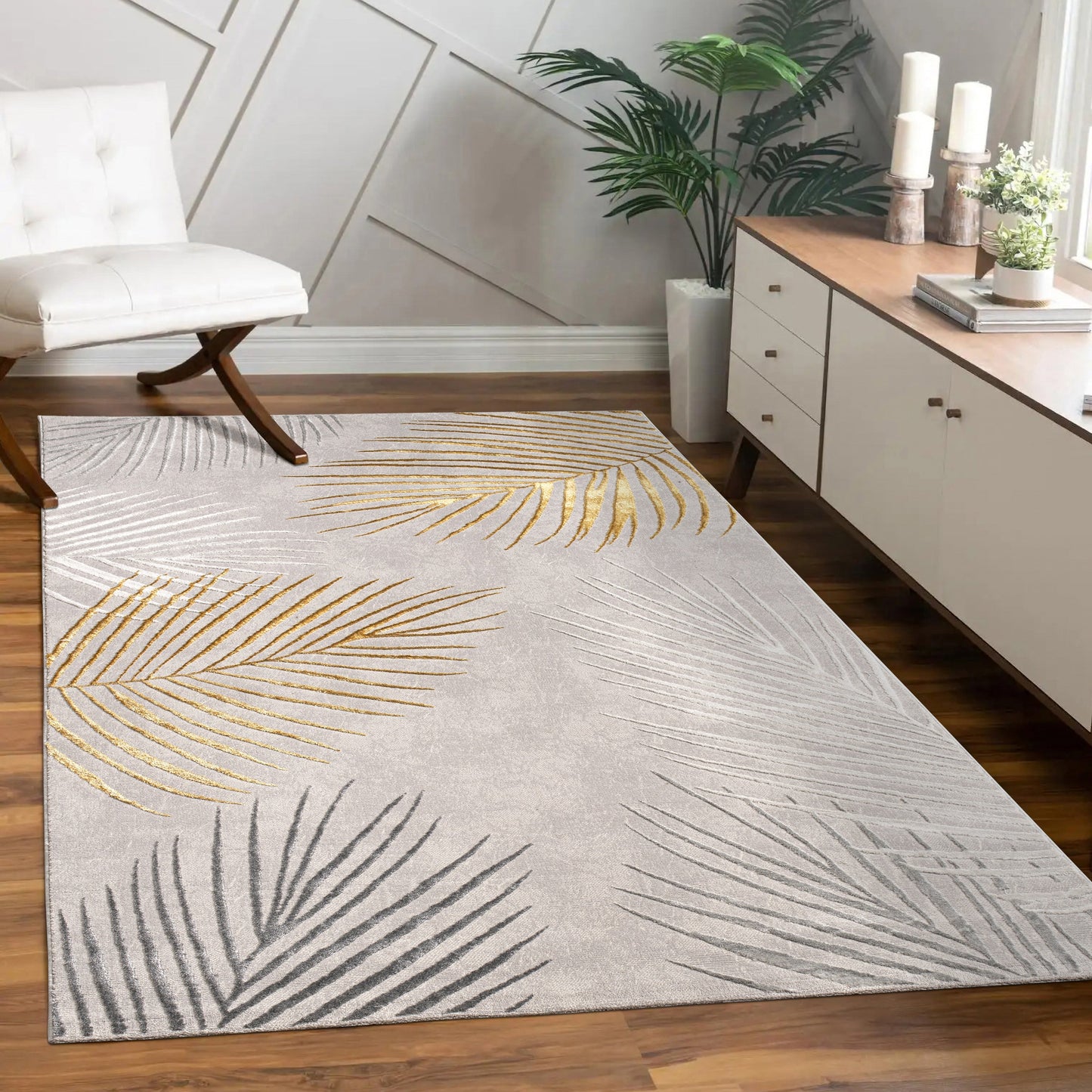 Area Rug Tuana with Elegant Palm Tree Design-4