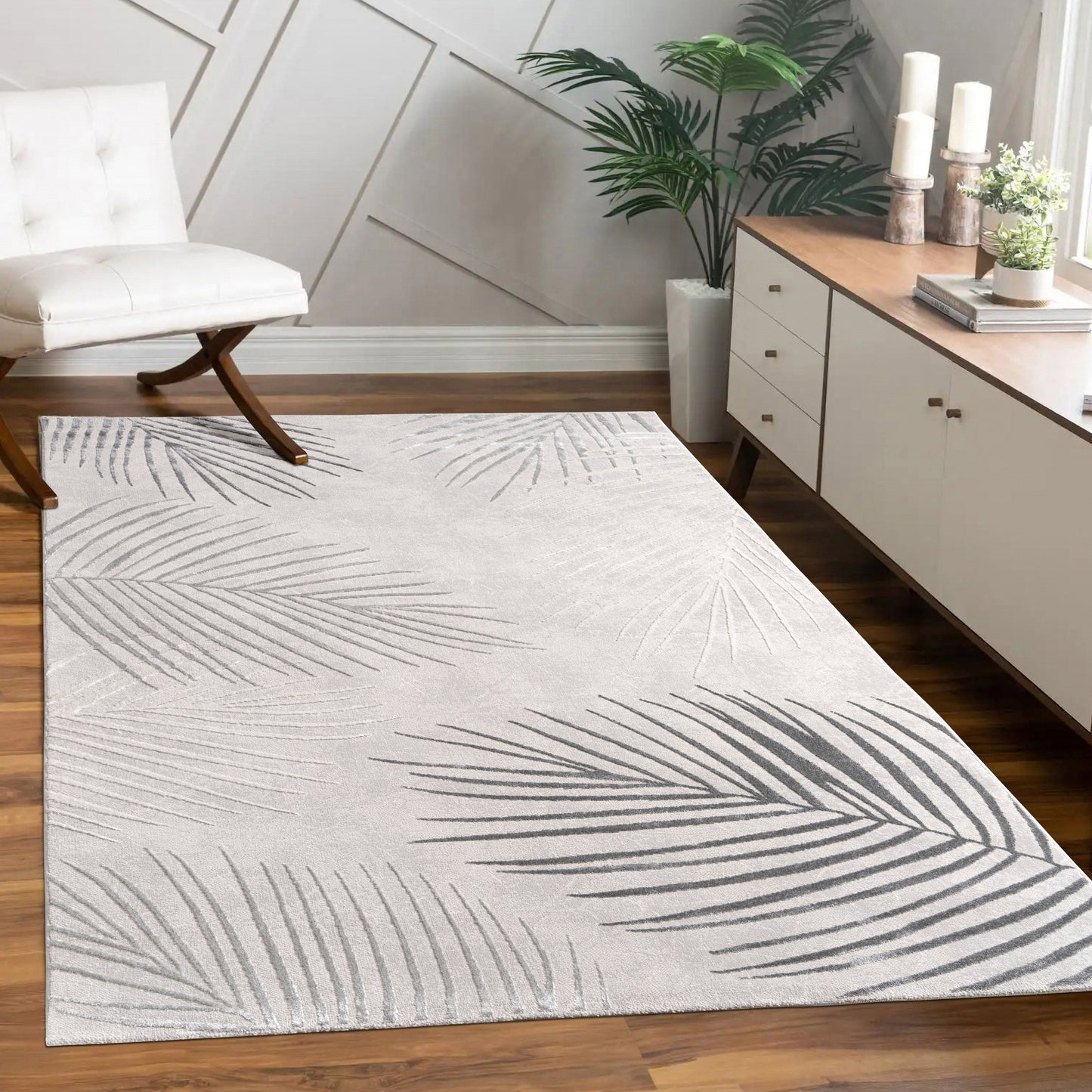 Area Rug Tuana with Elegant Palm Tree Design-5