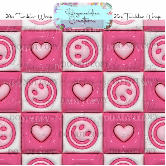 Valentine Puffy 3D Effect - 20oz Tumbler Wrap {Multiple}