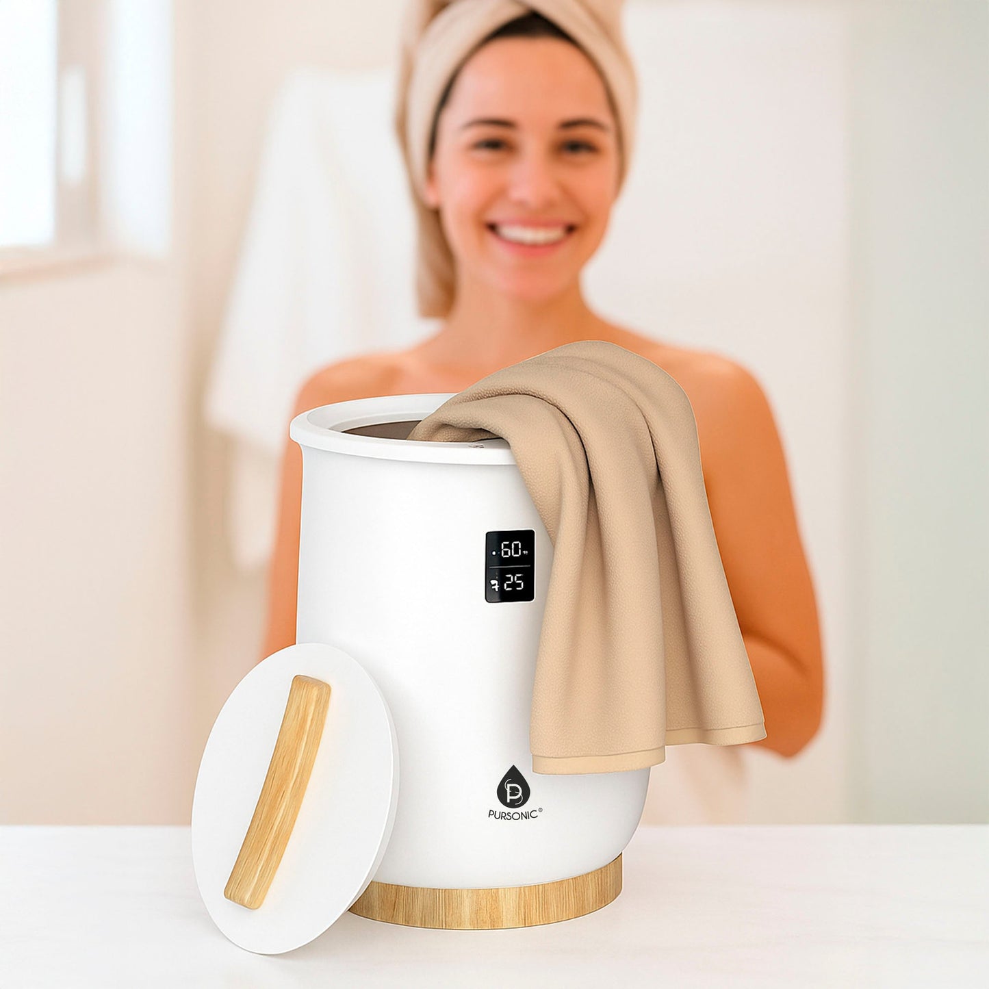 Pursonic Luxury Towel Warmer with One-Touch Digital Control Panel-4
