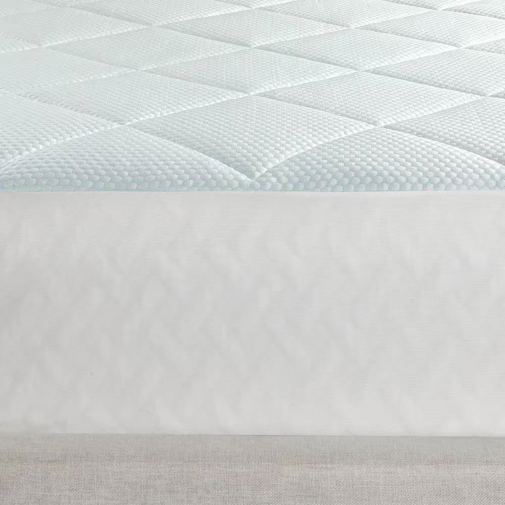 Twin size Washable Quilted Mattress Pad with Elastic Fitted Skirt-4