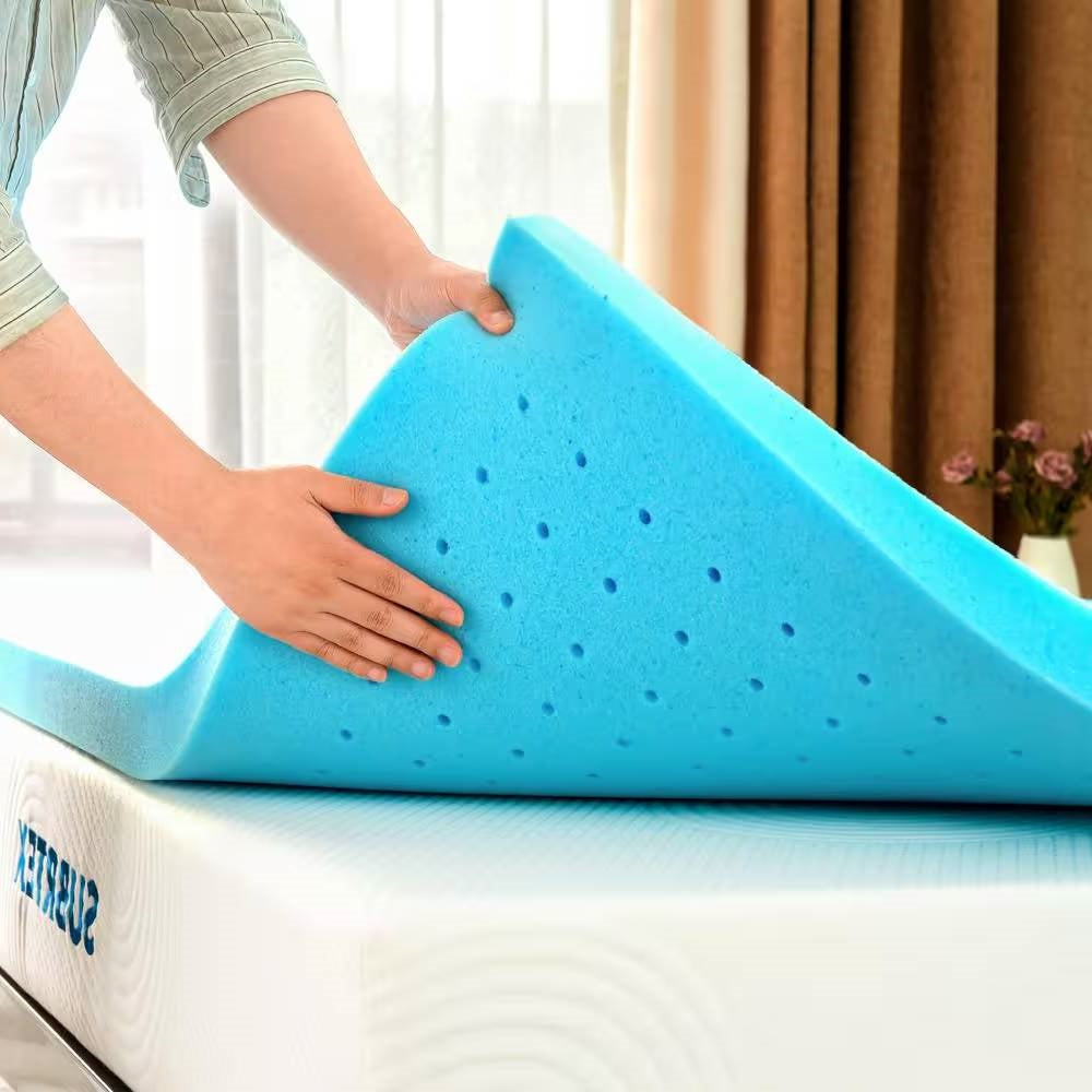 Twin size 3-inch Thick High Density Memory Foam Mattress Topper-2