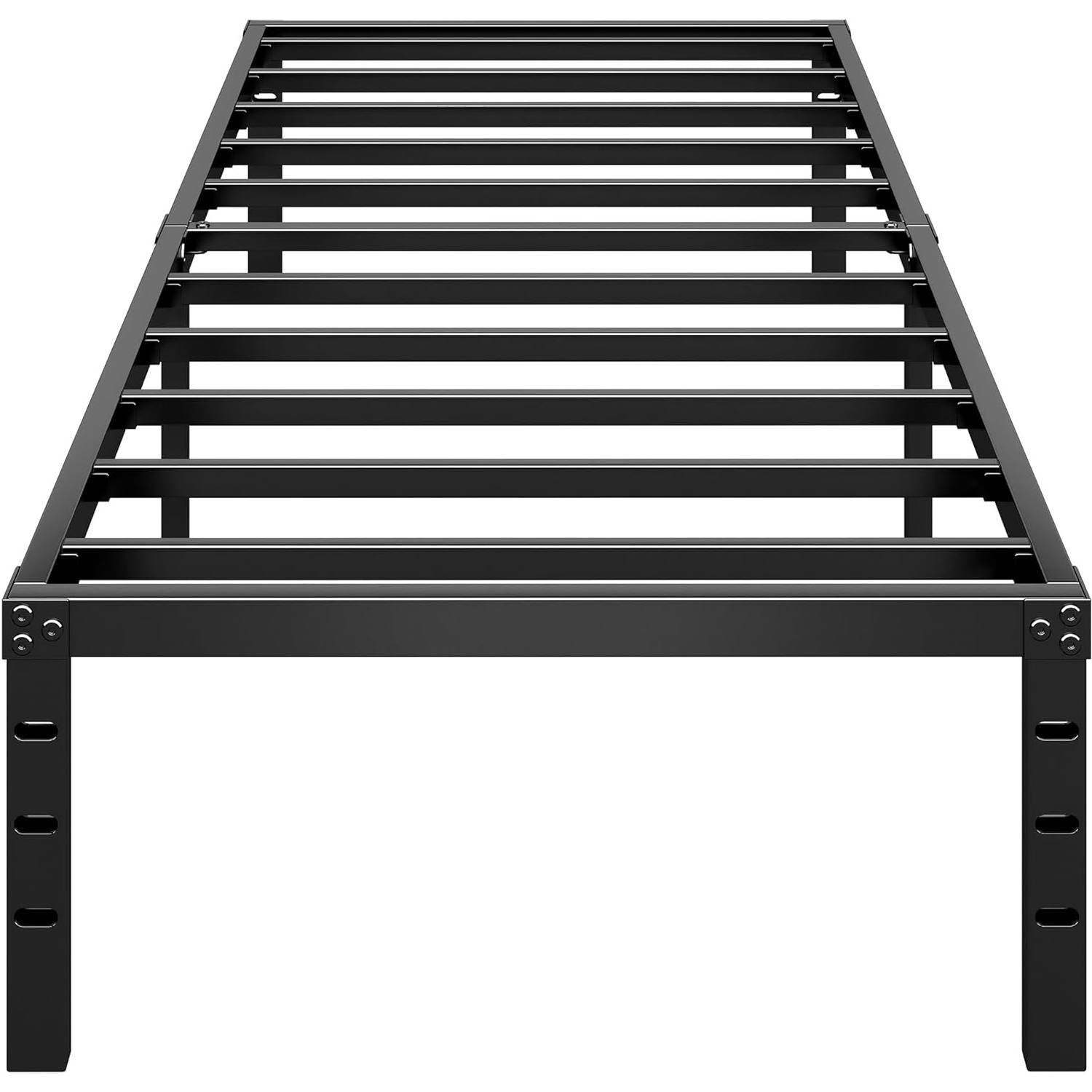 Twin 18-inch Heavy Duty Black Metal Platform Bed Frame-0