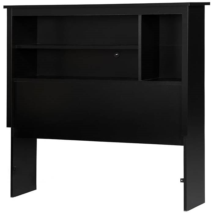 Twin size Modern Bookcase Headboard in Black Wood Finish-0