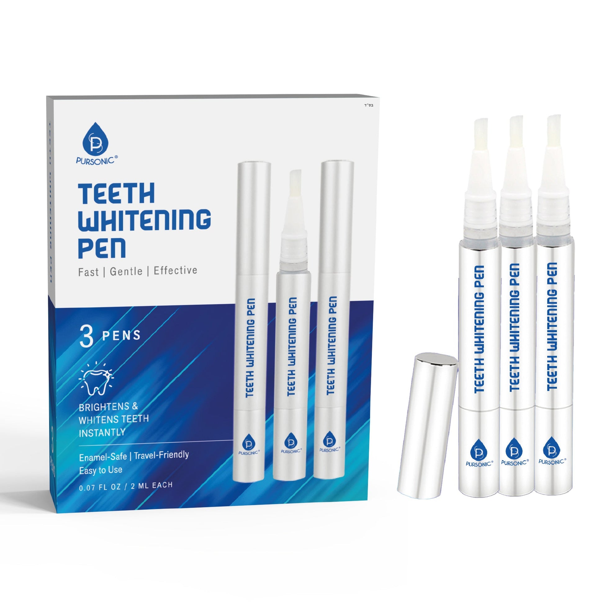 Pursonic Teeth Whitening Pen | Brightens & Whitens Teeth Instantly, 3-Pack, Enamel Safe, No Sensitivity-0