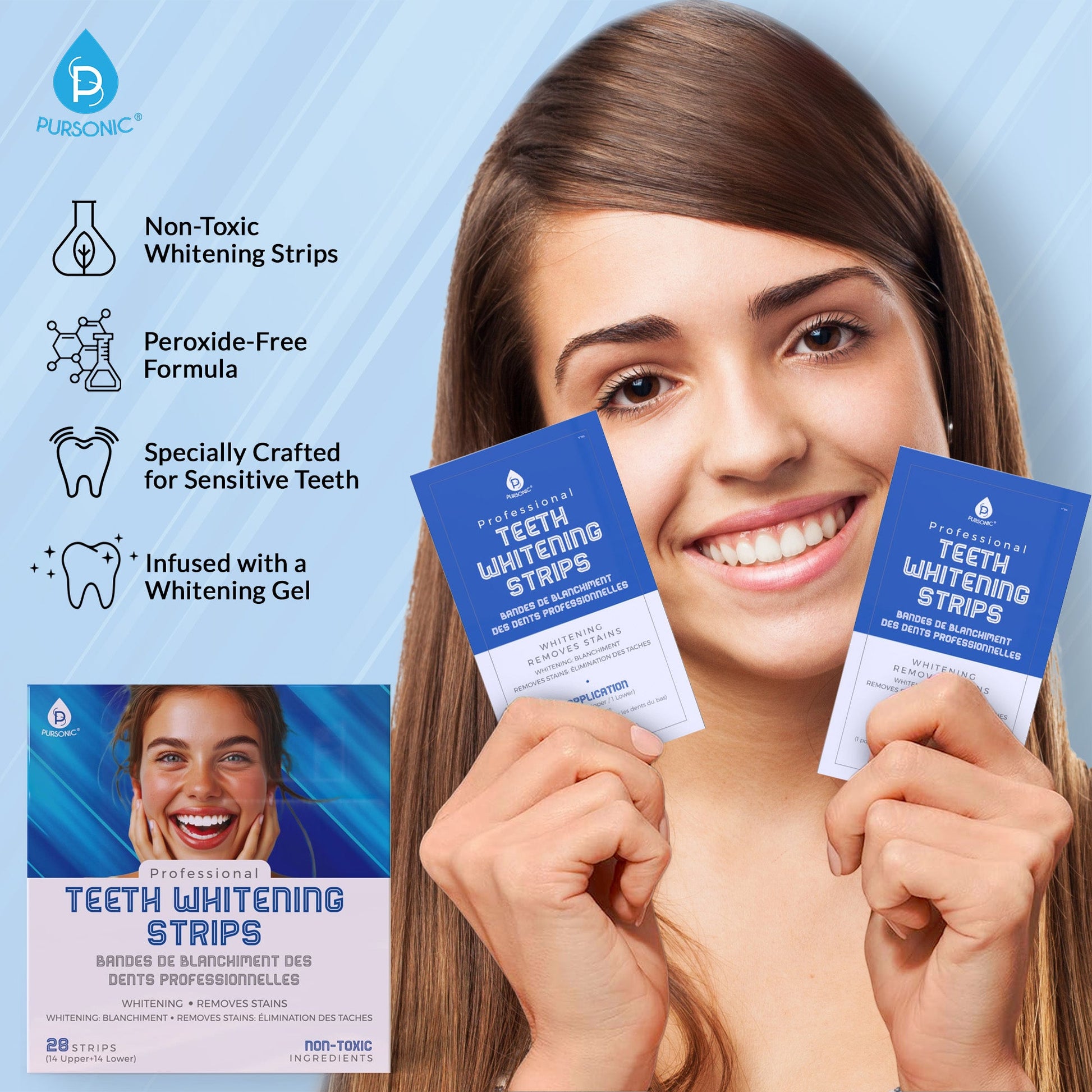 Pursonic Teeth Whitening Essentials Bundle – Whitening Pens + Professional Whitening Strips-2