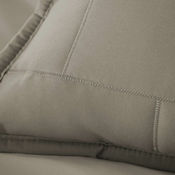 Twin/Twin XL Modern Brick Stitch Microfiber Reversible 2 Piece Comforter Set in Taupe-4