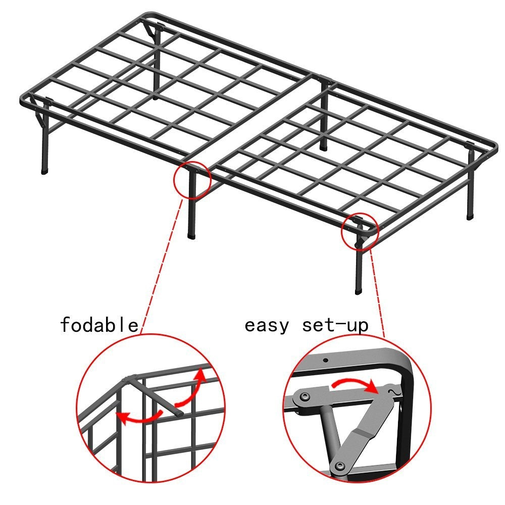 Twin XL Heavy Duty Foldable Metal Platform Bed Frame-2