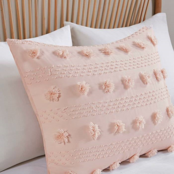 Twin/Twin XL 2-Piece Pink Pompom Hypoallergenic Microfiber Comforter Set-2