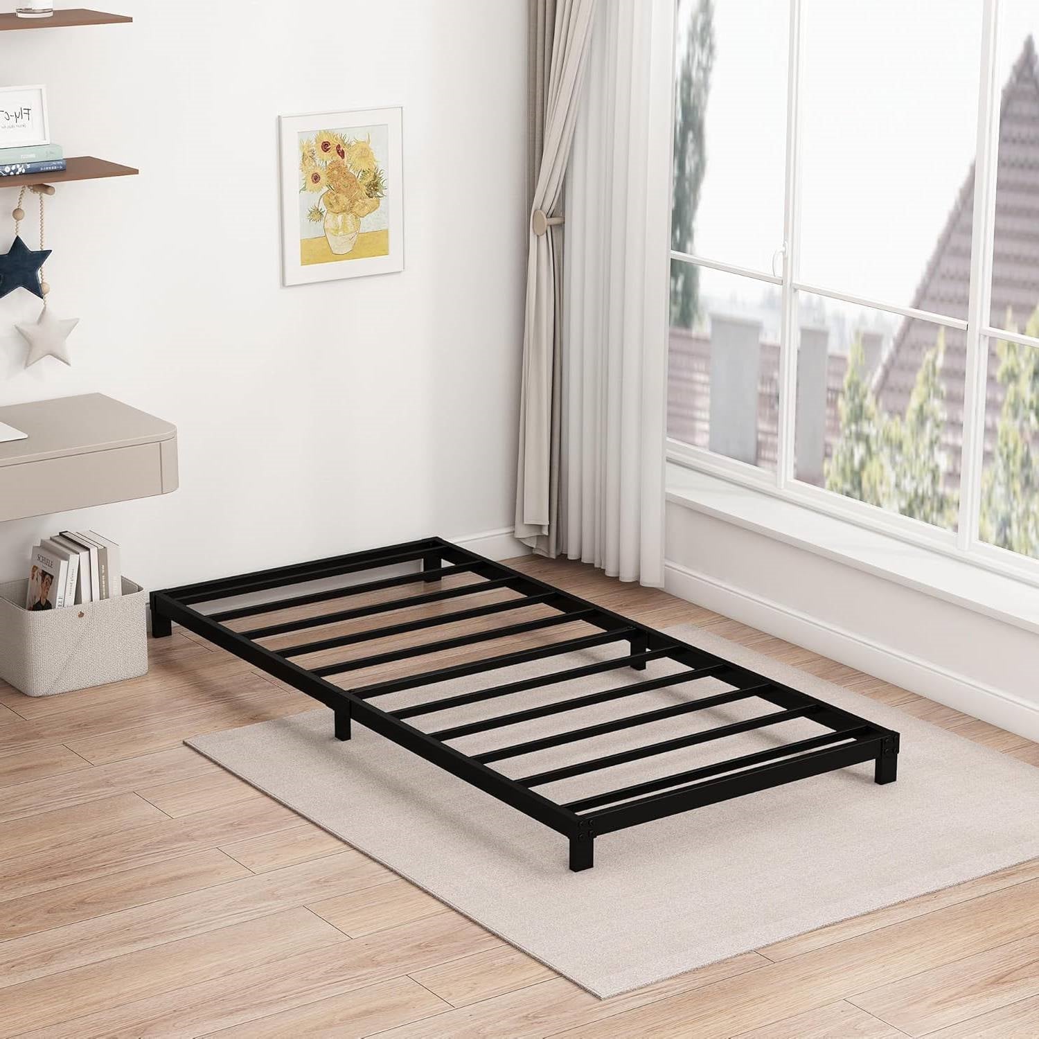 Twin XL size 5-inch Heavy Duty Metal Bed Frame with 3,000 lb. Weight Capacity-1