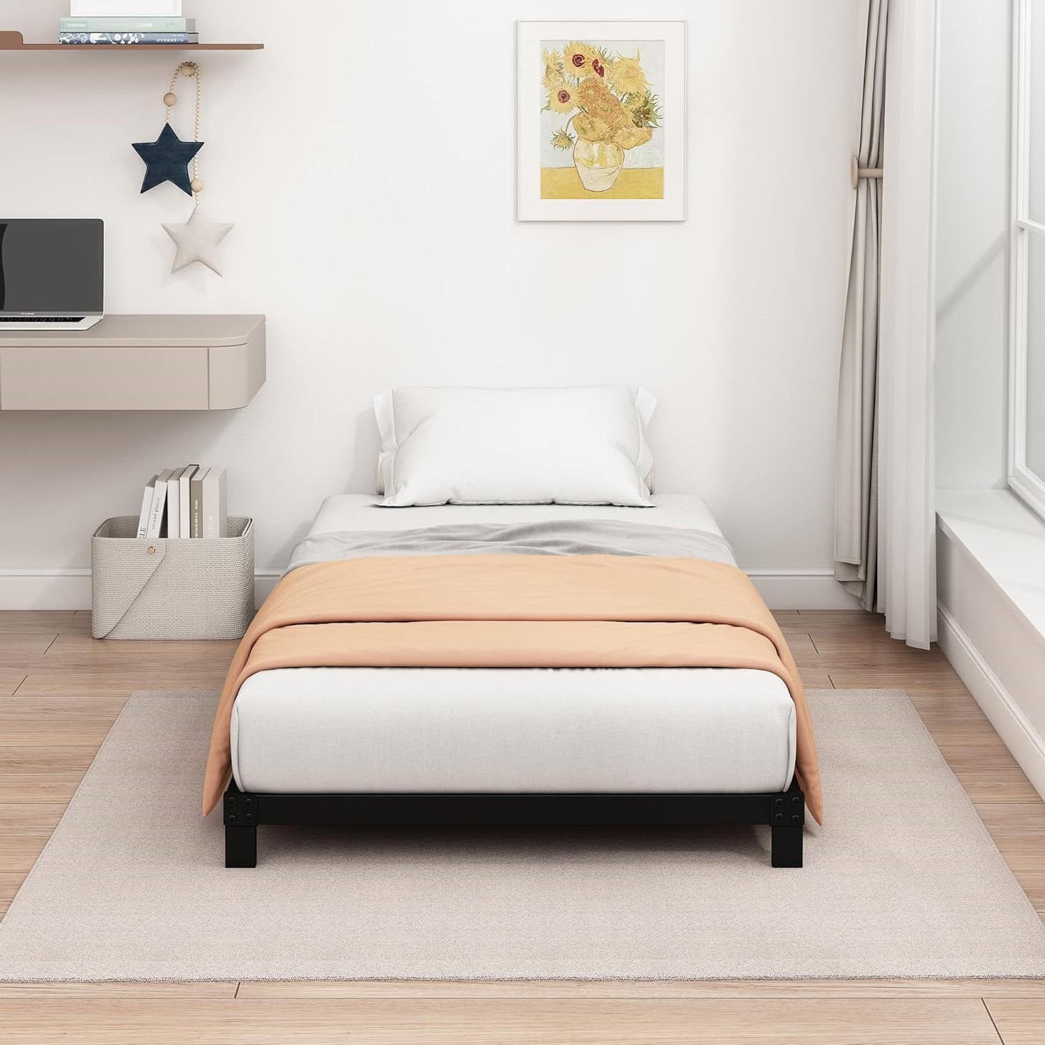 Twin XL size 5-inch Heavy Duty Metal Bed Frame with 3,000 lb. Weight Capacity-2
