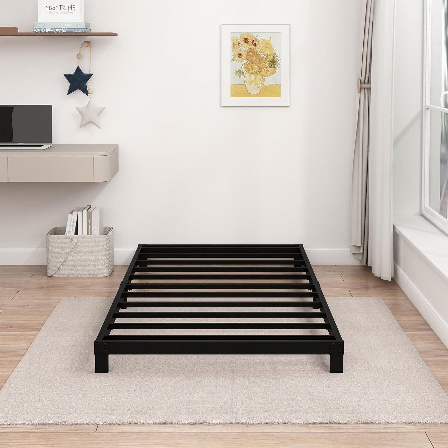 Twin XL size 5-inch Heavy Duty Metal Bed Frame with 3,000 lb. Weight Capacity-3
