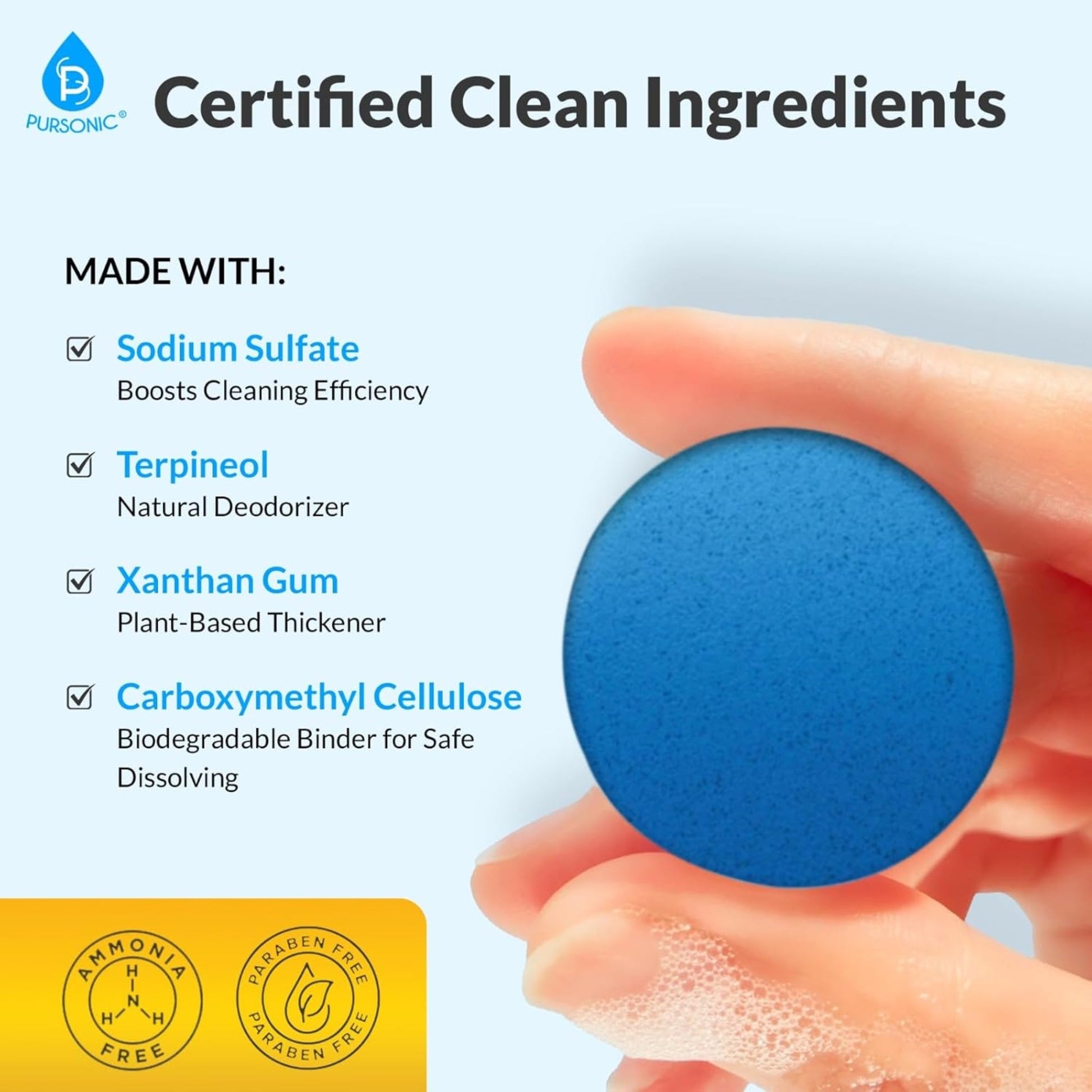 Automatic Toilet Bowl Cleaner Tablets Blue Gel Toilet Tank Cleaners, Septic-Safe Hard Water Ring Stain Remover, Smell Eliminator Heavy Duty Toilet Cleaning & Deodorizer, Fresh Scent - 48 Tabs-1