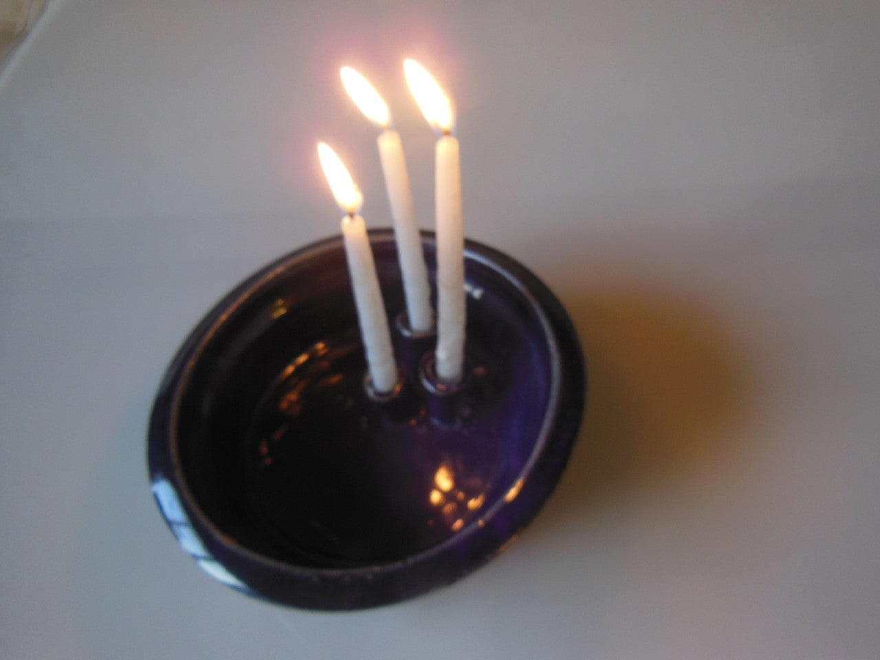 Tamara S Gordon Ceramics. Three candle holding pot - - huh?-4