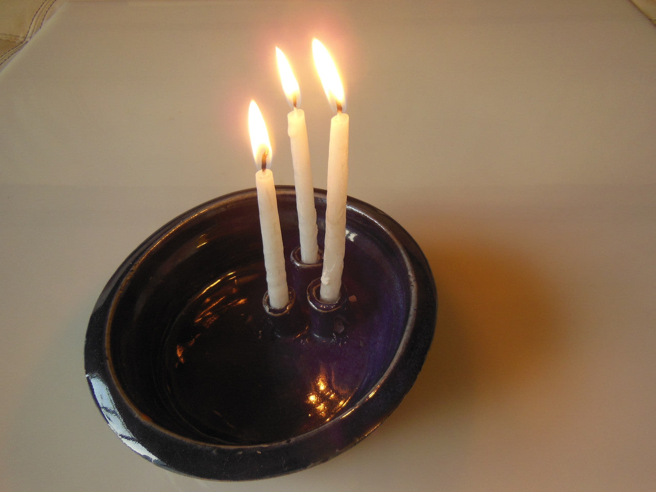 Tamara S Gordon Ceramics. Three candle holding pot - - huh?-6