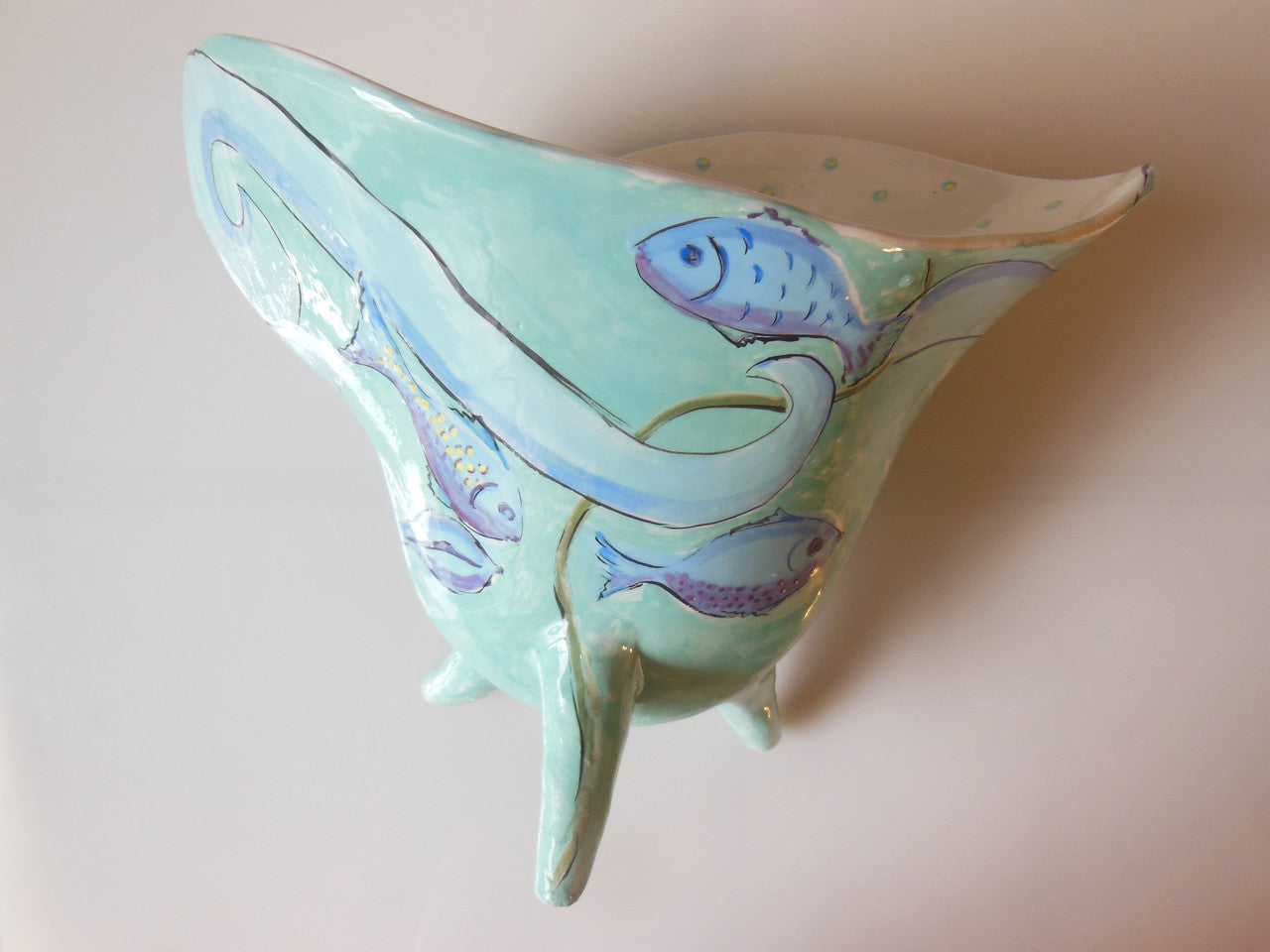 Tamara S Gordon Ceramics. Magical Wavy Ocean pot-4