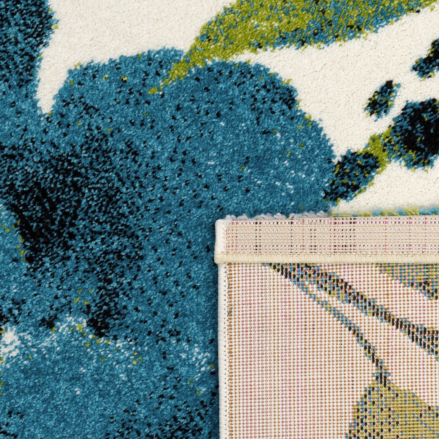 Artful Area Rug with Artful Watercolor Roses in Blue-3
