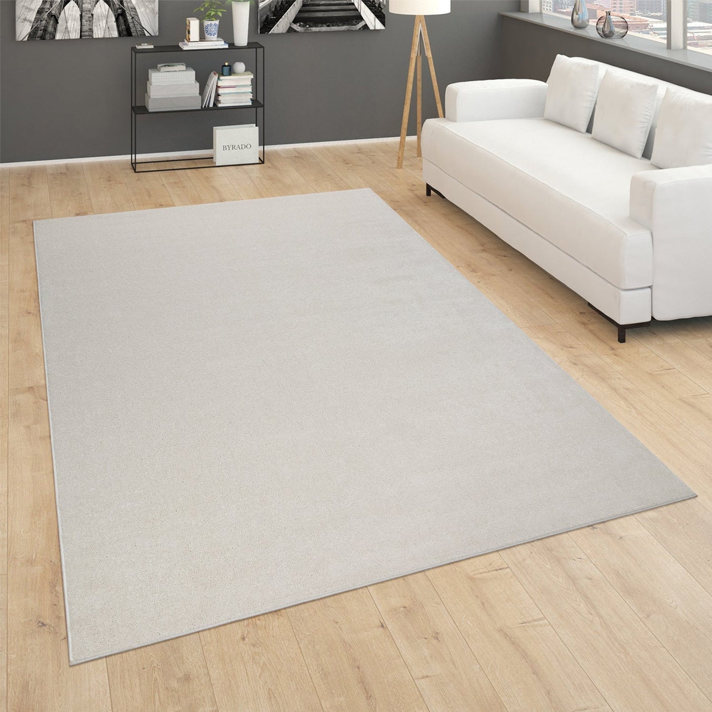 Solid Flatweave Rug Porto for Living Room - Cream-4