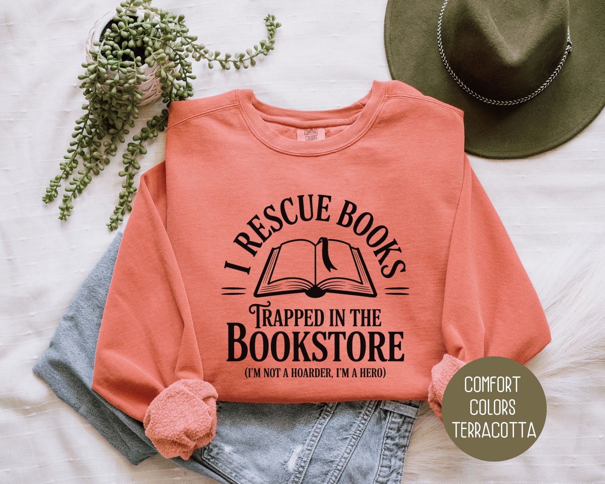 I Rescue Books from the Bookstore Comfort Colors Sweatshirt-6