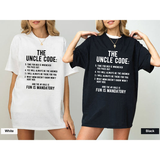 "The Uncle Code" T-Shirt - Funny Uncle Gifts From Niece Nephew, Cool T-Shirt