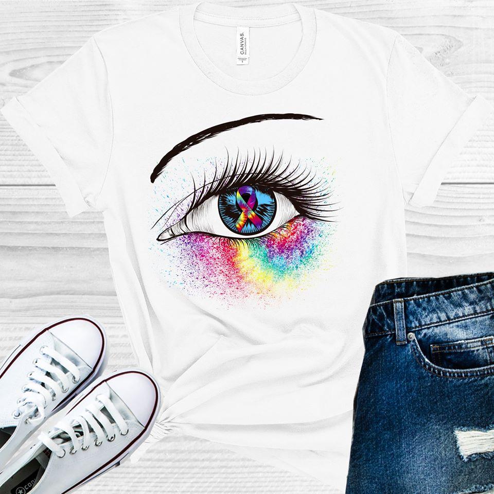 Tie-Dye Ribbon Awareness Eye Graphic Tee