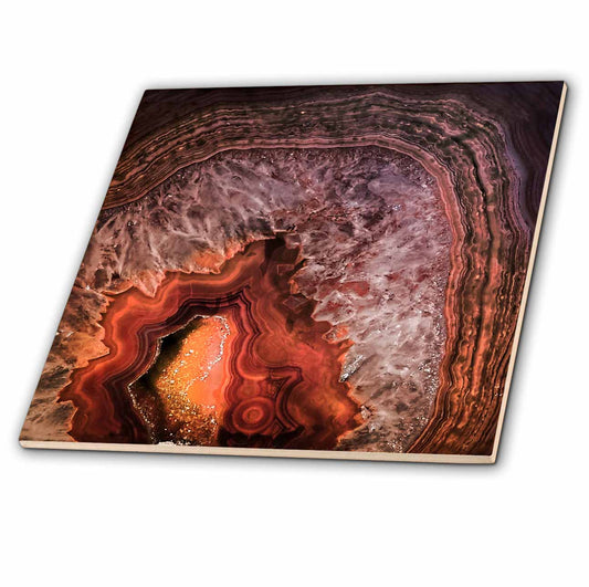 3dRose Uta Naumann Pattern - Image of Luxury Copper Coffee Brown Marble Agate Gem Mineral Stone - Tiles