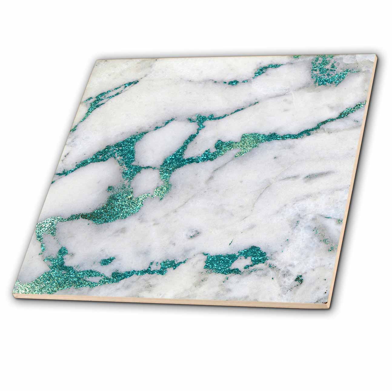 Luxury Teal Marble Tiles with Glitter – Decorative & Trendy Wall Tile Designs
