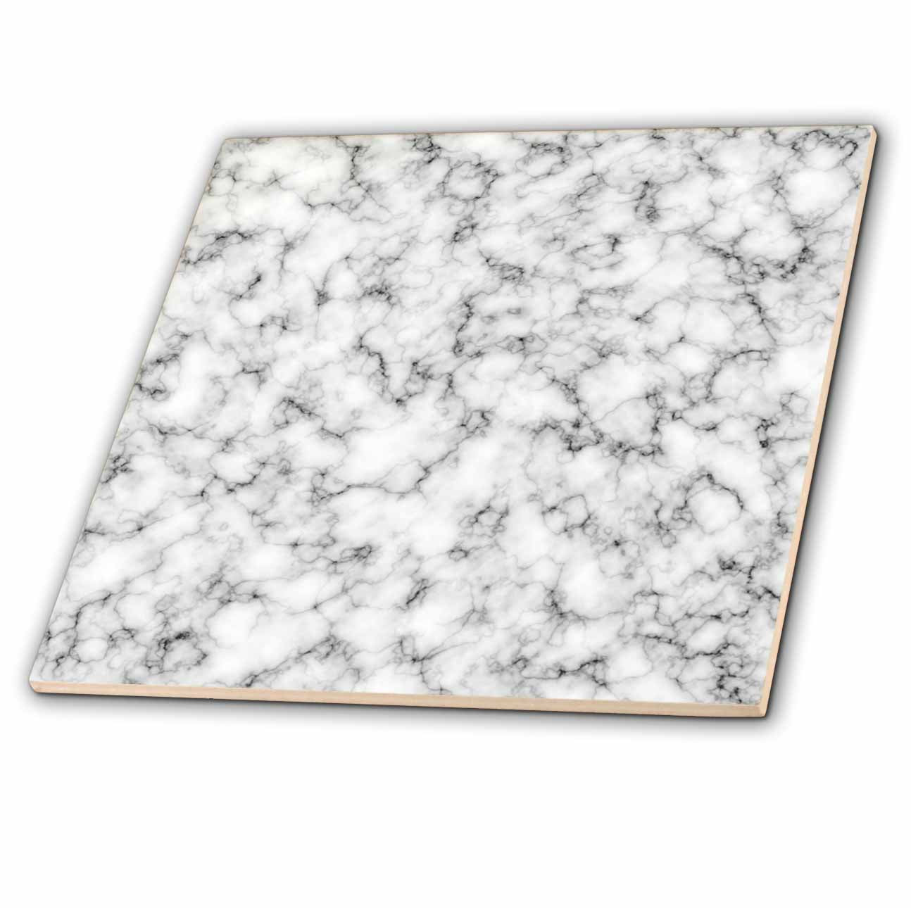3dRose TDSwhite – Patterns Designs - White Marble Design - Tiles