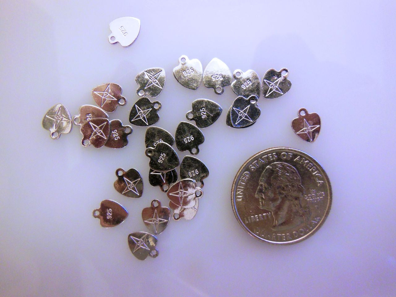 Tiny Heart - Sterling Silver - with star and mystery initials GS-7